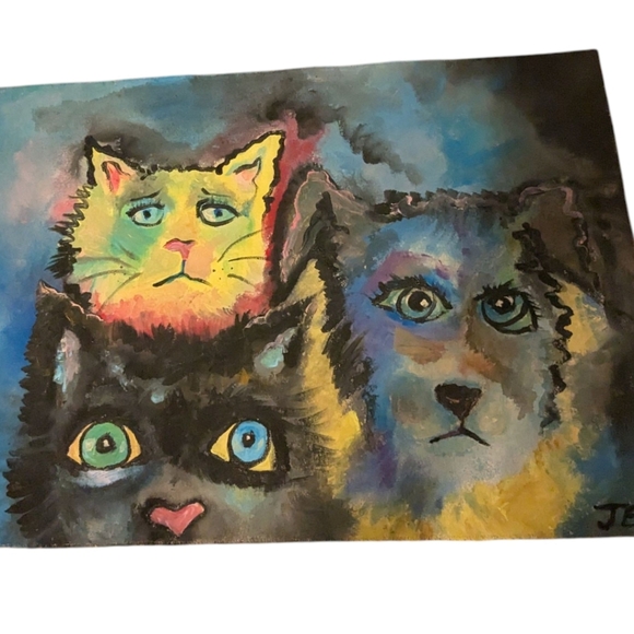 Acrylic painting EYES Original signed painting one of a kind. - Picture 11 of 11